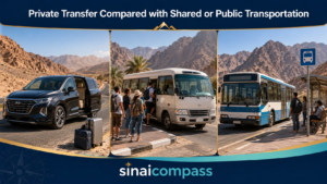 Private transfer compared with shared or public transportation